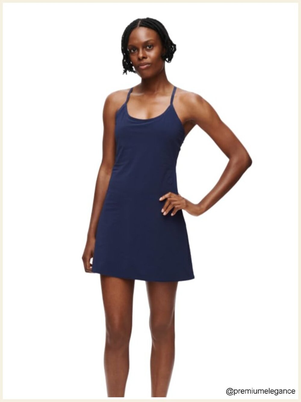 Active A-Line Tennis Dress with Built-In Shorts and Pockets